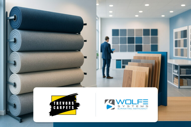 Feature image showing the Trevor's Carpets logo alongside the Wolfe Systems logo.