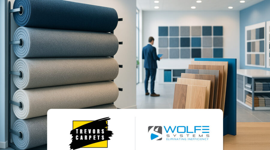 Feature image showing the Trevor's Carpets logo alongside the Wolfe Systems logo.
